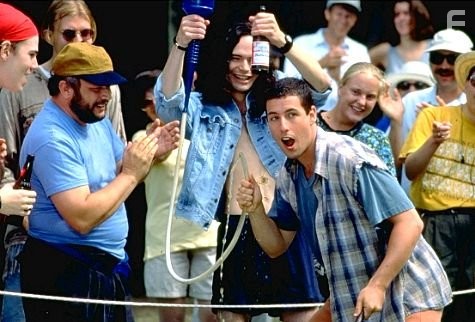 Happy partakes in some mid-round refreshment.