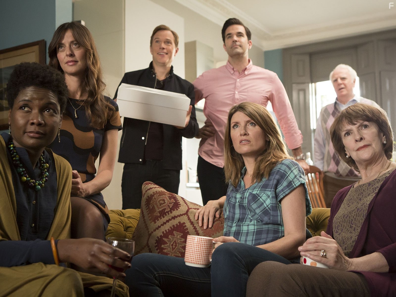 Daniel Lapaine, Gary Lilburn, Frances Tomelty, Sharon Horgan, Sarah Niles, Marta Barrio, and Rob Delaney in Катастрофа (2015)