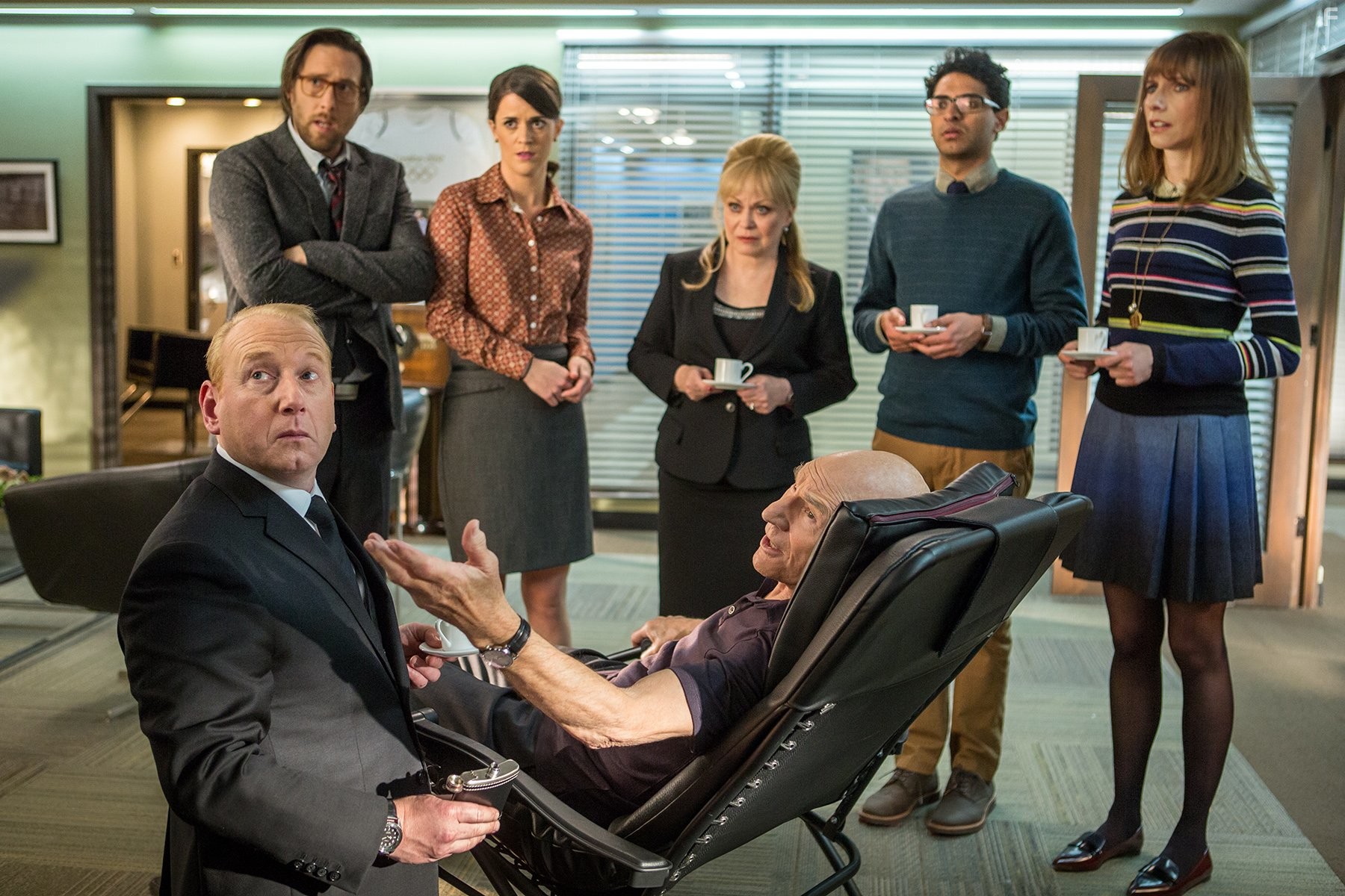 Patrick Stewart, Timm Sharp, Jacki Weaver, Dolly Wells, Karan Soni, and Mary Holland in Блант говорит (2015)