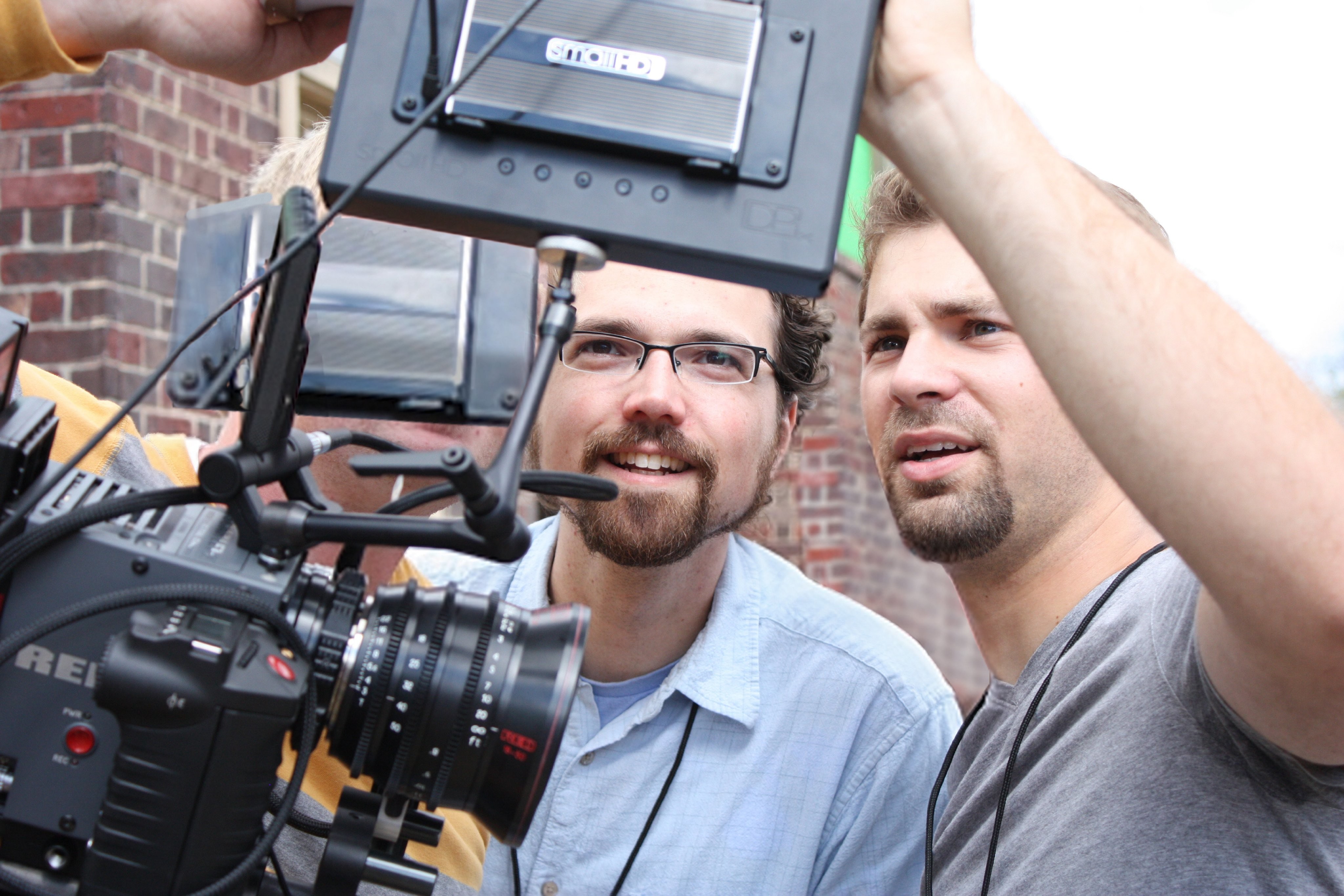 Aaron Burns and Chad Burns on the set of Beyond the Mask (2015)