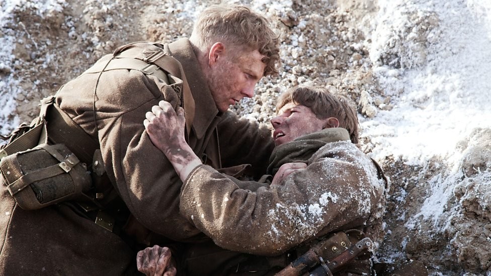 Patrick Gibson and Brian Fletcher in The Passing Bells (2014)