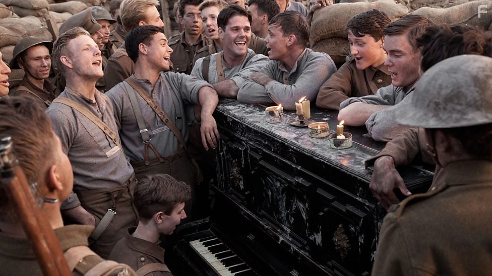 Jordan Murphy, Ryan Watson, Ben McGregor, Patrick Gibson, Adam Long, Hubert Burton, and Brian Fletcher in The Passing Bells (2014)