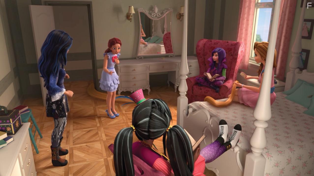 China Anne McClain, Dove Cameron, Sarah Jeffery, Sofia Carson, and Brenna D'Amico in Descendants: Wicked World (2015)