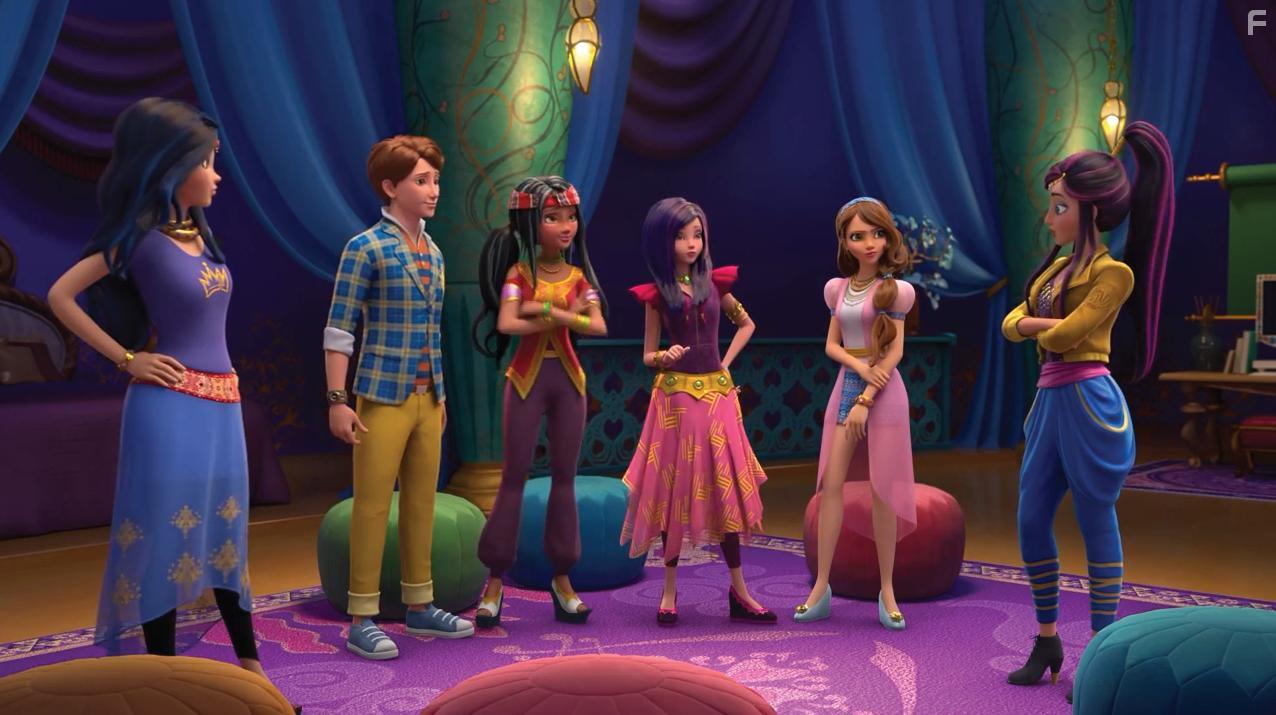 China Anne McClain, Ursula Taherian, Dove Cameron, Mitchell Hope, Sarah Jeffery, and Sofia Carson in Descendants: Wicked World (2015)