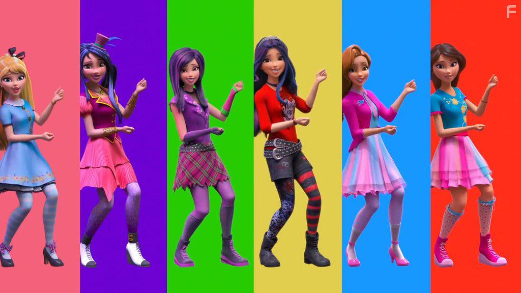 China Anne McClain, Jennifer Veal, Dianne Doan, Dove Cameron, Sarah Jeffery, and Sofia Carson in Descendants: Wicked World (2015)