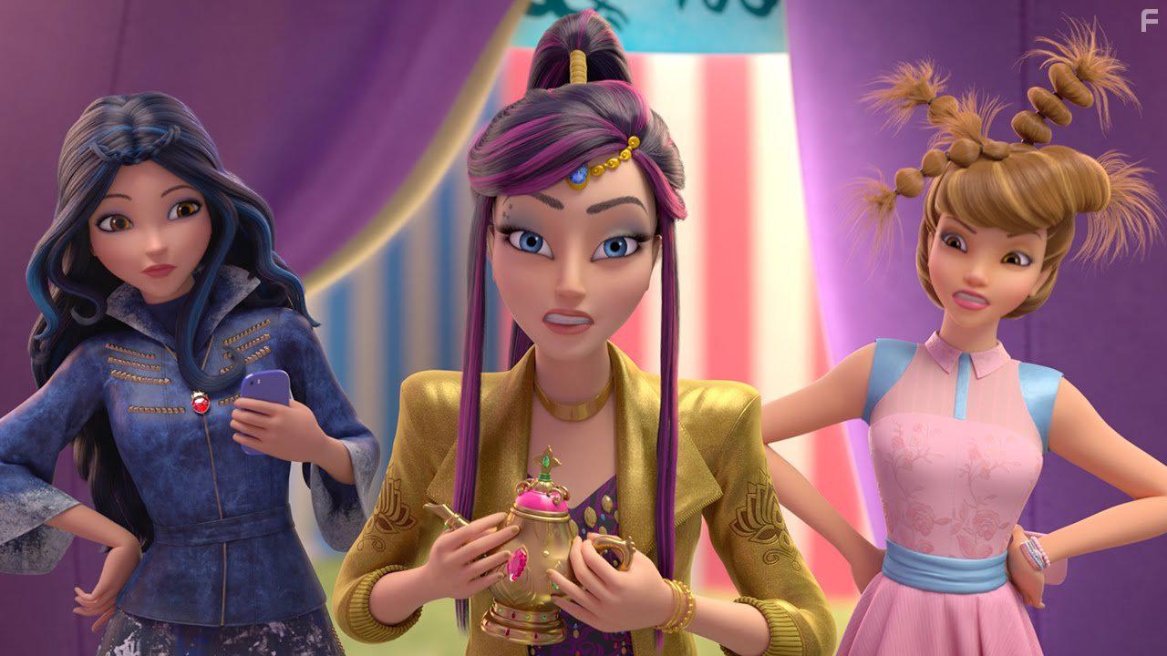 Ursula Taherian, Sarah Jeffery, and Sofia Carson in Descendants: Wicked World (2015)