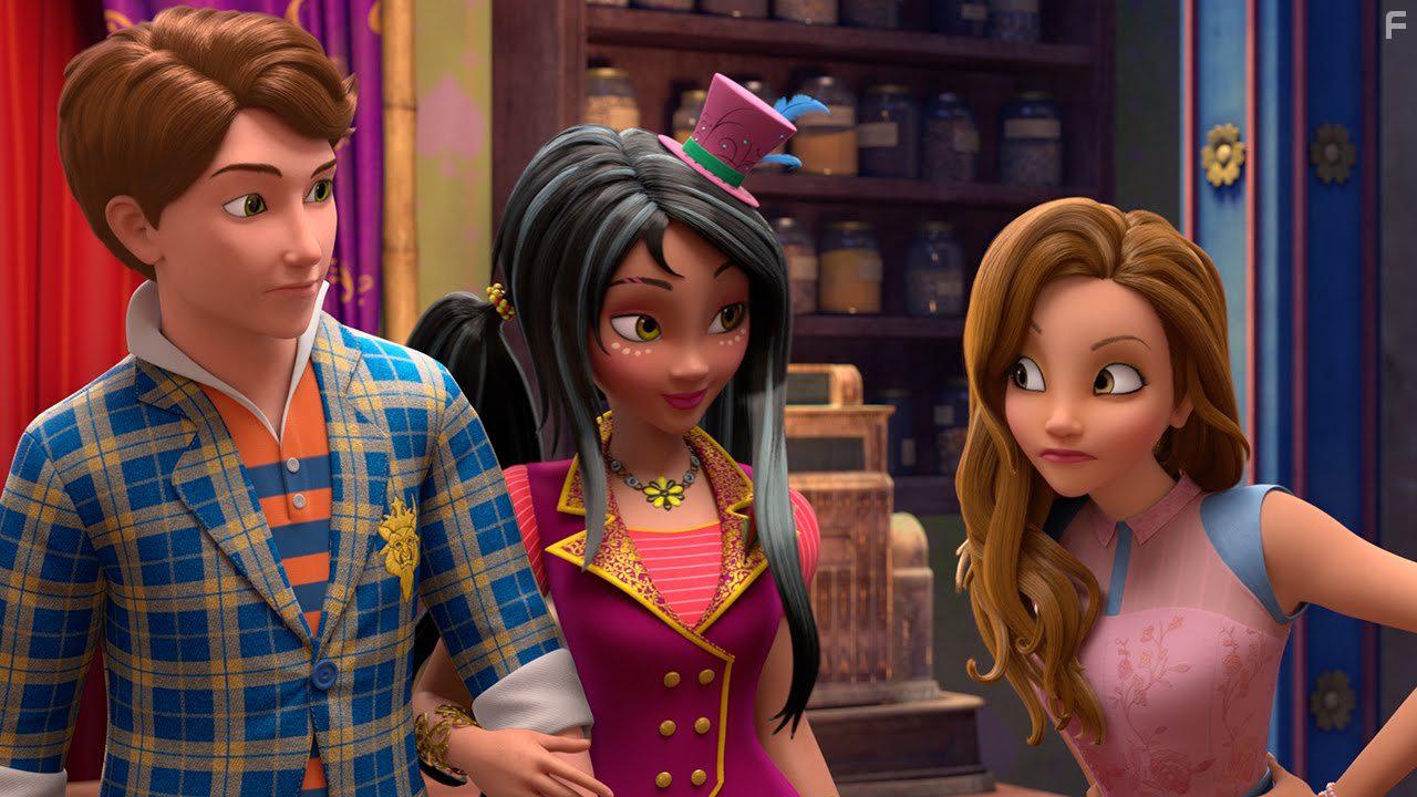 China Anne McClain, Mitchell Hope, and Sarah Jeffery in Descendants: Wicked World (2015)