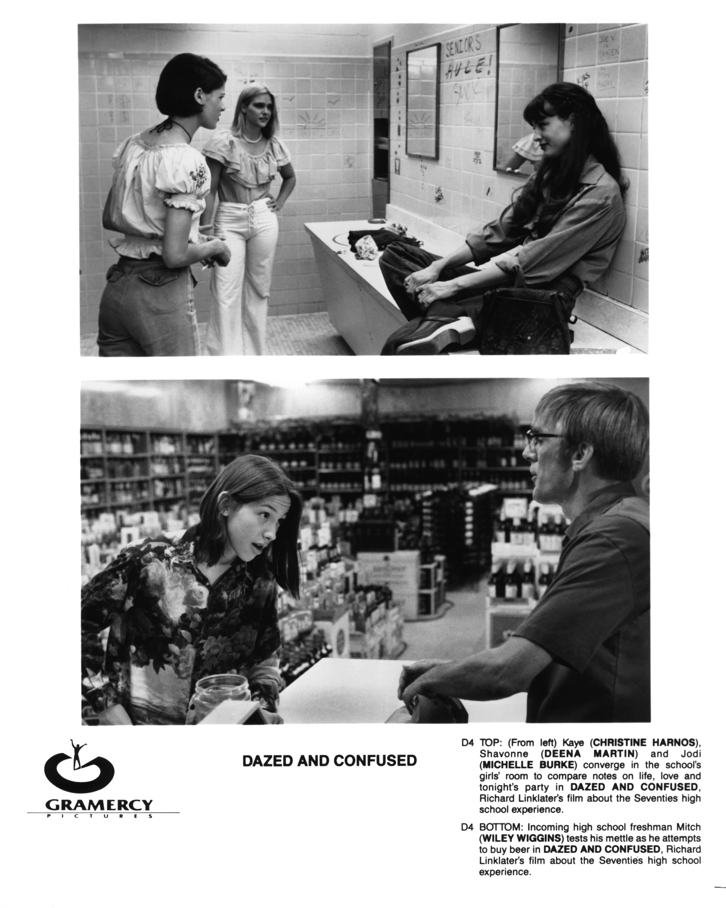 Michelle Burke, Christine Harnos, Deena Martin, and Wiley Wiggins in Под кайфом и в смятении (1993)