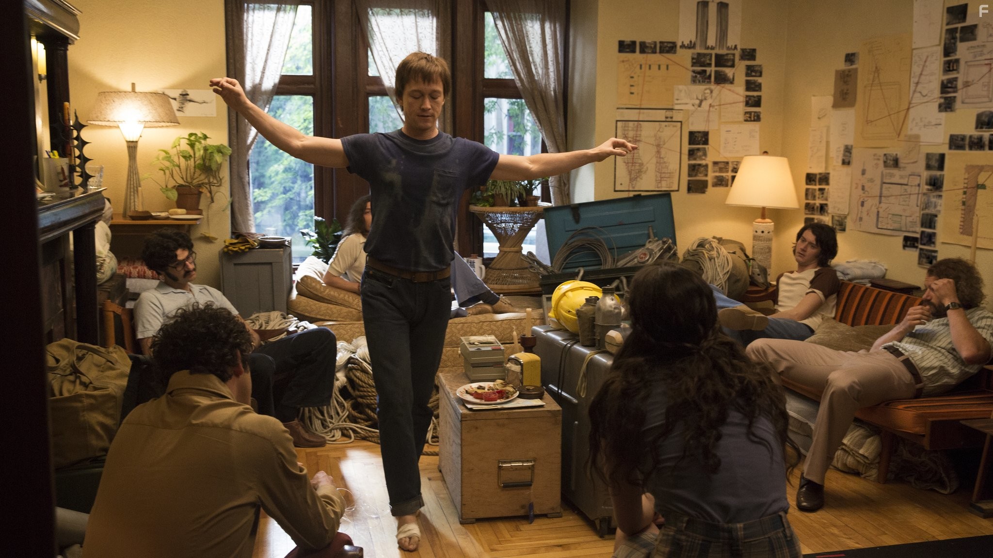 James Badge Dale, Joseph Gordon-Levitt, Cl?ment Sibony, C?sar Domboy, Ben Schwartz, Joseph Gordon, Charlotte Le Bon, and Benedict Samuel in Прогулка (2015)