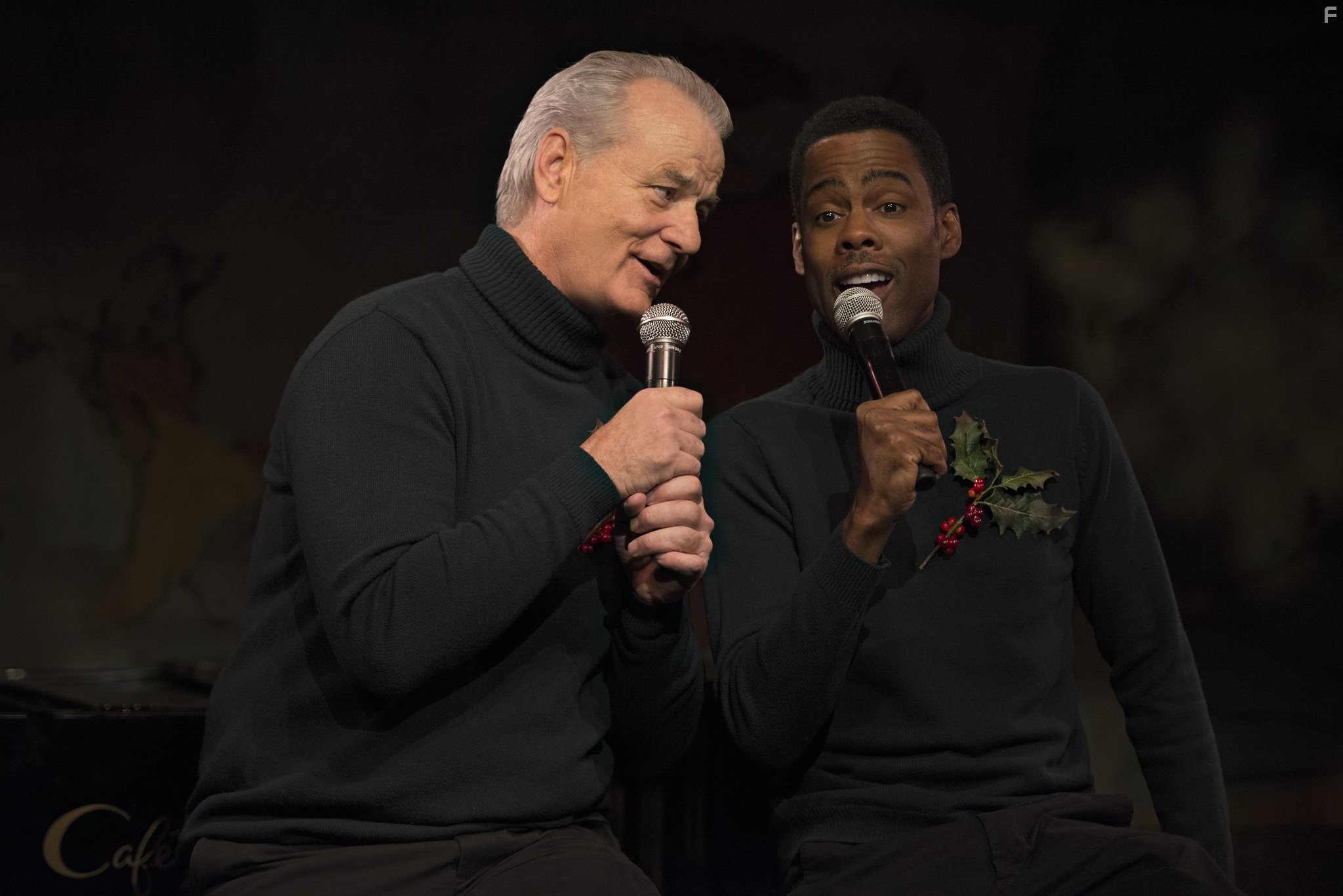 Bill Murray and Chris Rock in Очень Мюрреевское Рождество (2015)