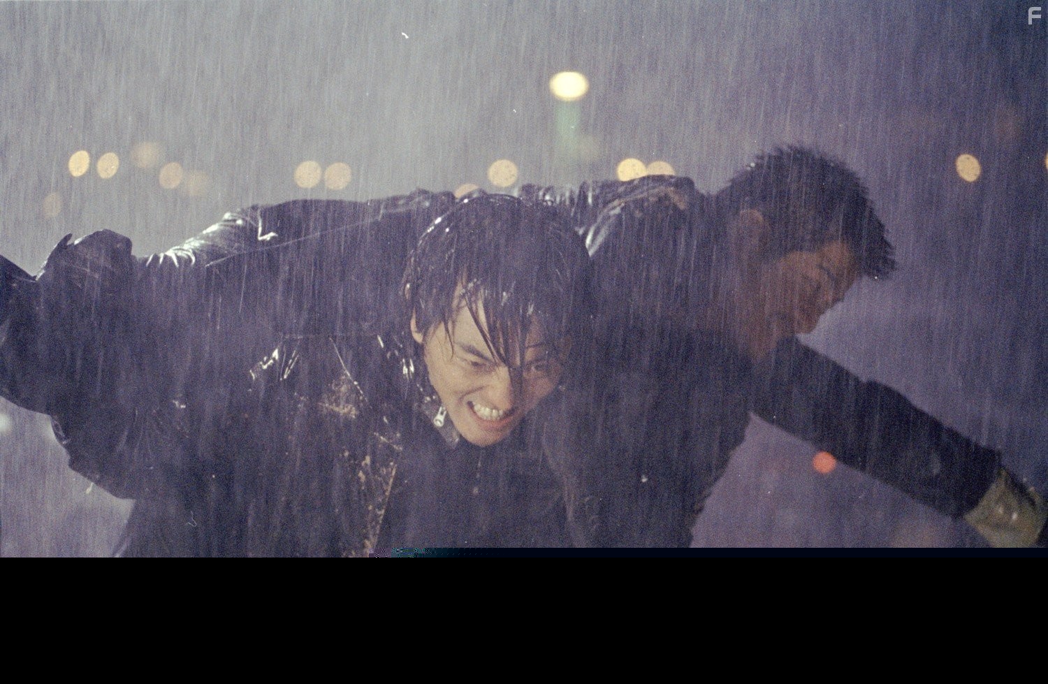 Ekin Cheng and Aaron Kwok in Saam cha hau (2005)