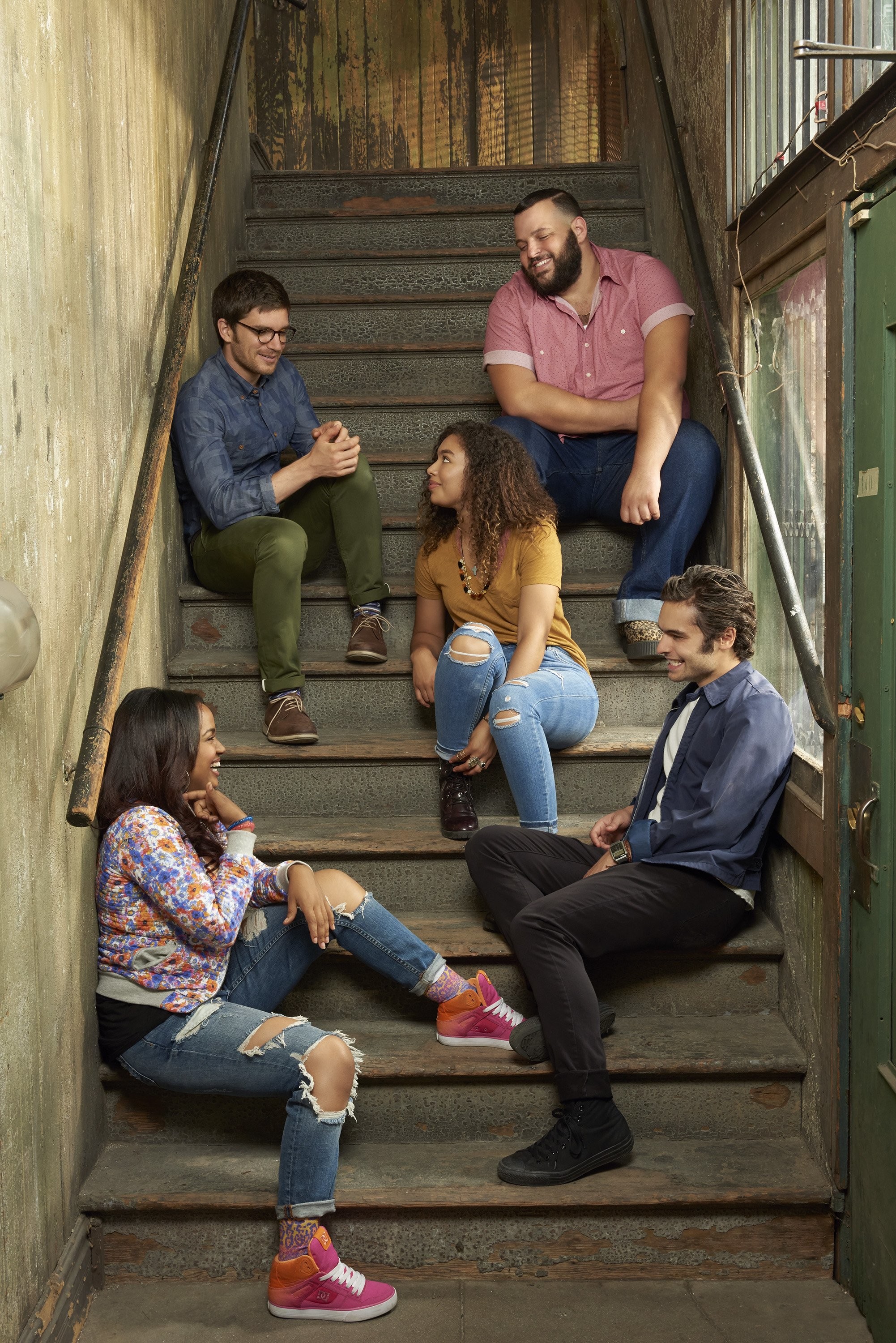 Daniel Franzese, Kyla Pratt, Jessica Sula, Sebastian De Souza, and David Witts in Recovery Road (2016)