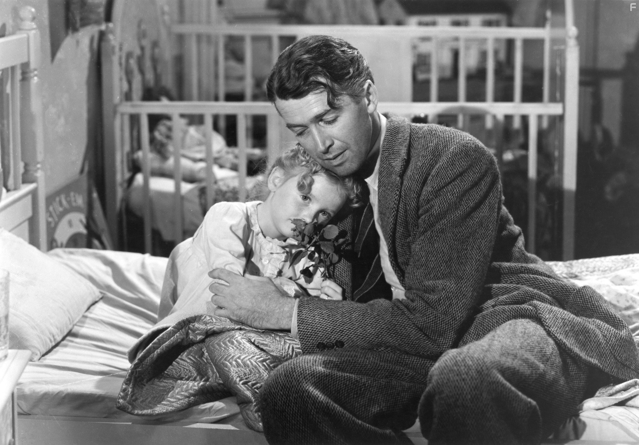 James Stewart and Karolyn Grimes in Эта замечательная жизнь (1946)