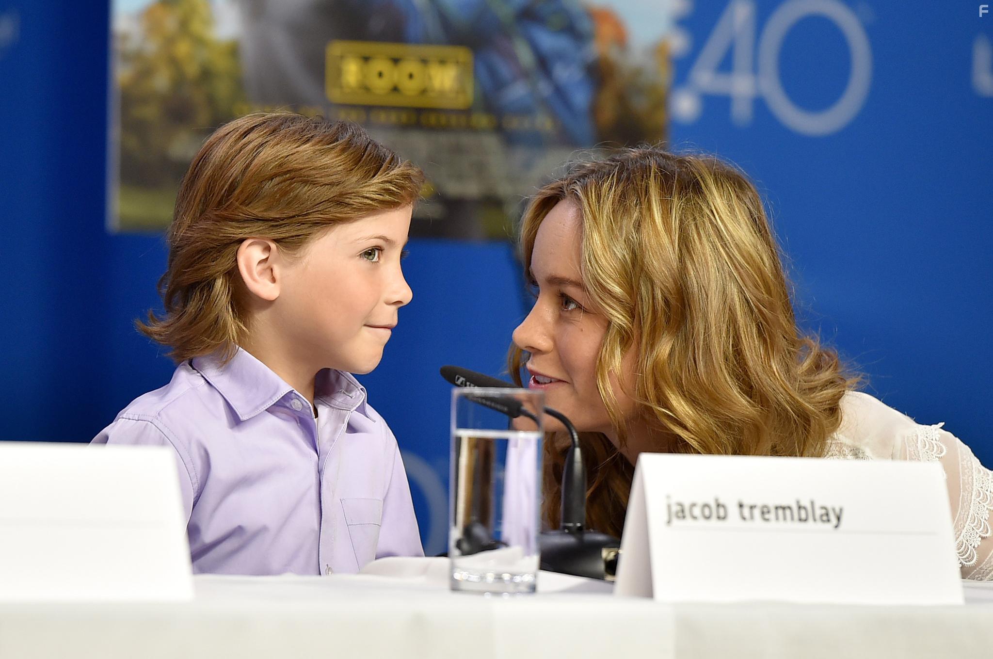 Brie Larson and Jacob Tremblay at an event for Room (2015)