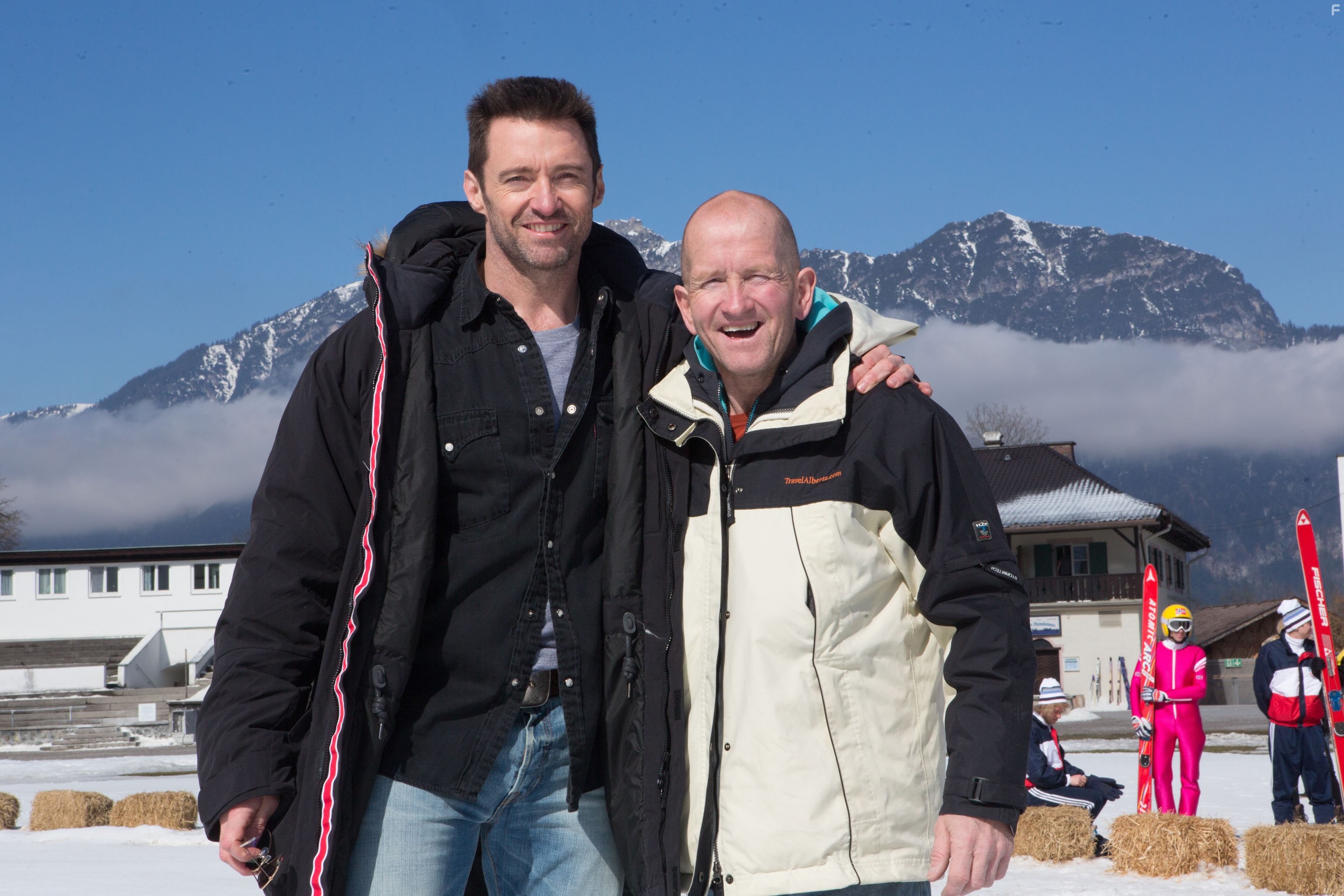 Hugh Jackman and Eddie 'The Eagle' Edwards in Эдди 'Орёл' (2016)