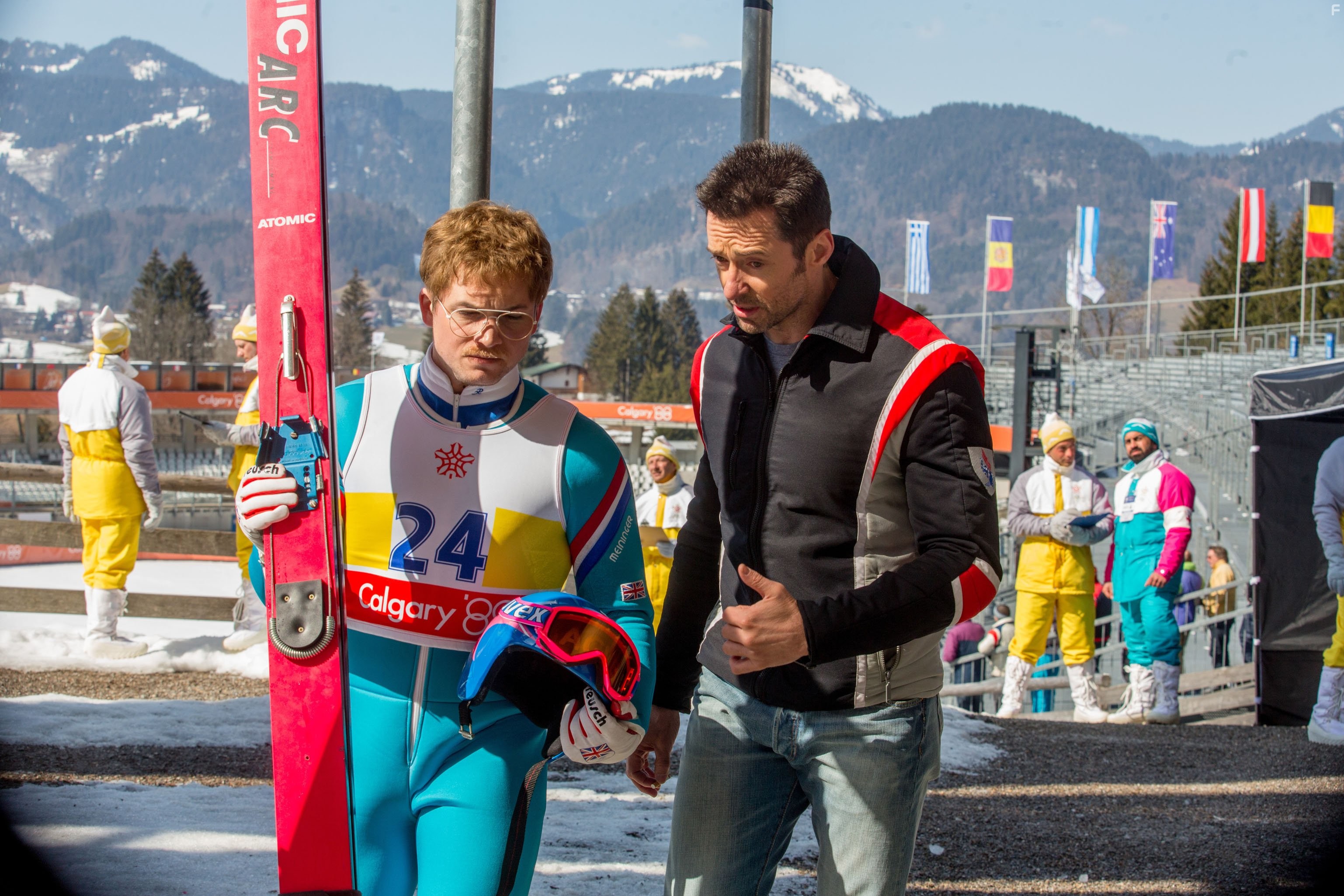 Hugh Jackman and Taron Egerton in Эдди 'Орёл' (2016)