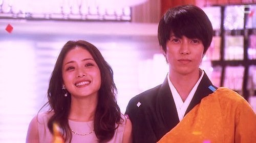 Tomohisa Yamashita and Satomi Ishihara in 5 ji Kara 9 ji Made ~ Watashi ni Koi Shita Ikemen Sugiru Ob?san (2015)