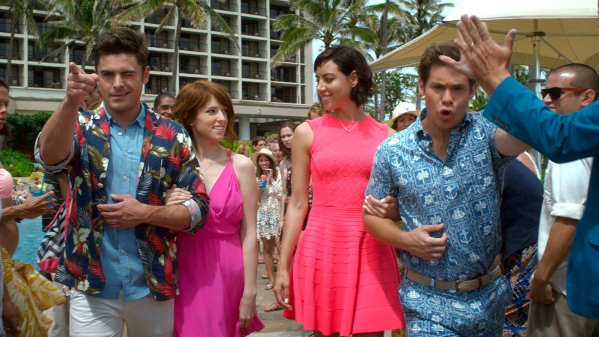 Anna Kendrick, Zac Efron, Aubrey Plaza, and Adam DeVine in Свадебный угар (2016)