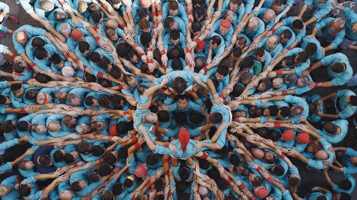 Castellers in Vilafranca del Penede?s, Catalonia, Spain (41° 20? 31?? N ? 1° 42? 25?? E).