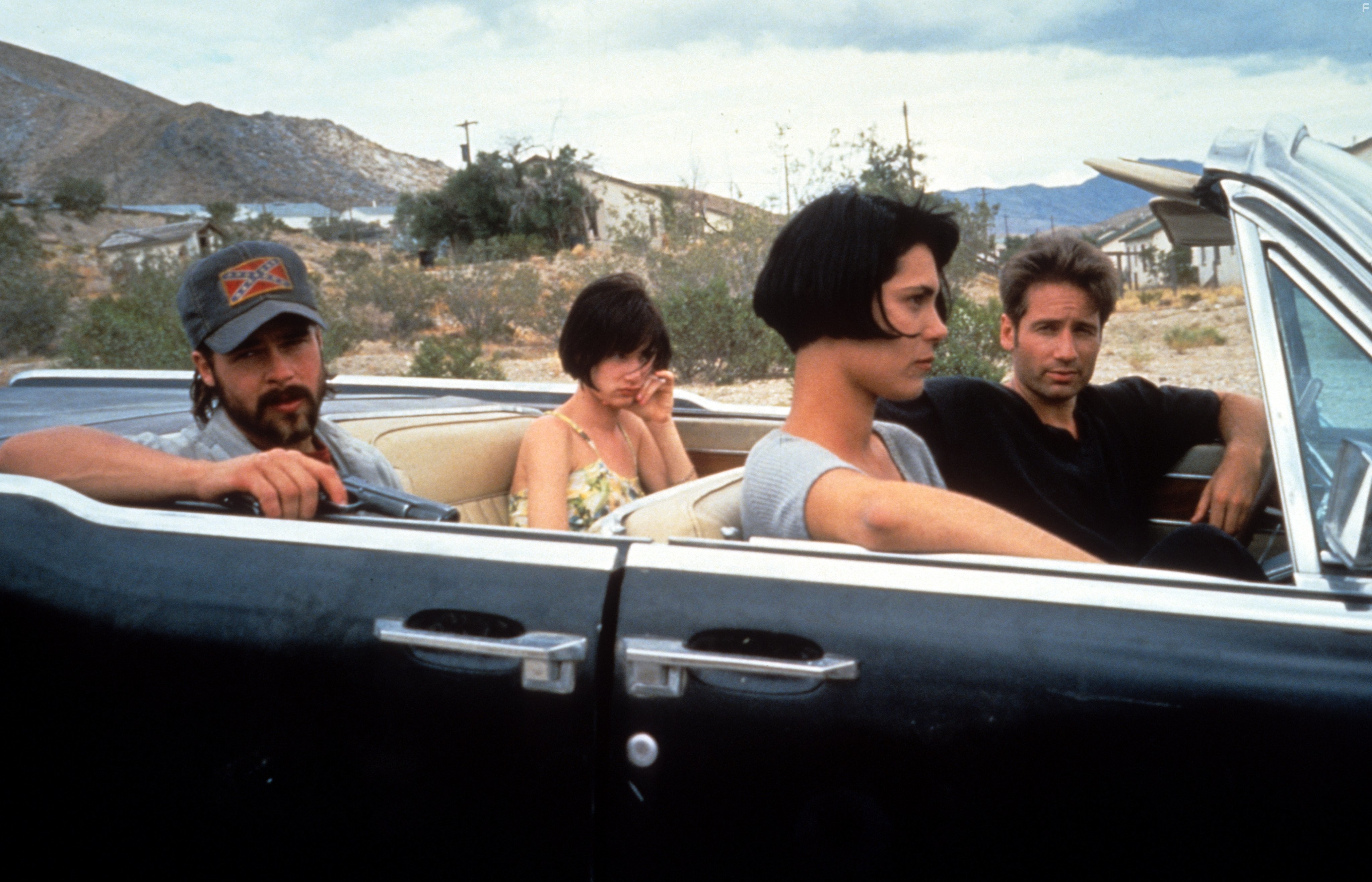 Brad Pitt, David Duchovny, Michelle Forbes, and Juliette Lewis in Калифорния (1993)