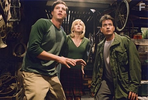 Simon Rex, Anna Faris and Charlie Sheen