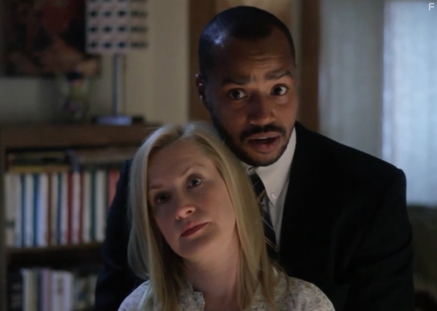 Donald Faison and Angela Kinsey in Hot Bot (2016)