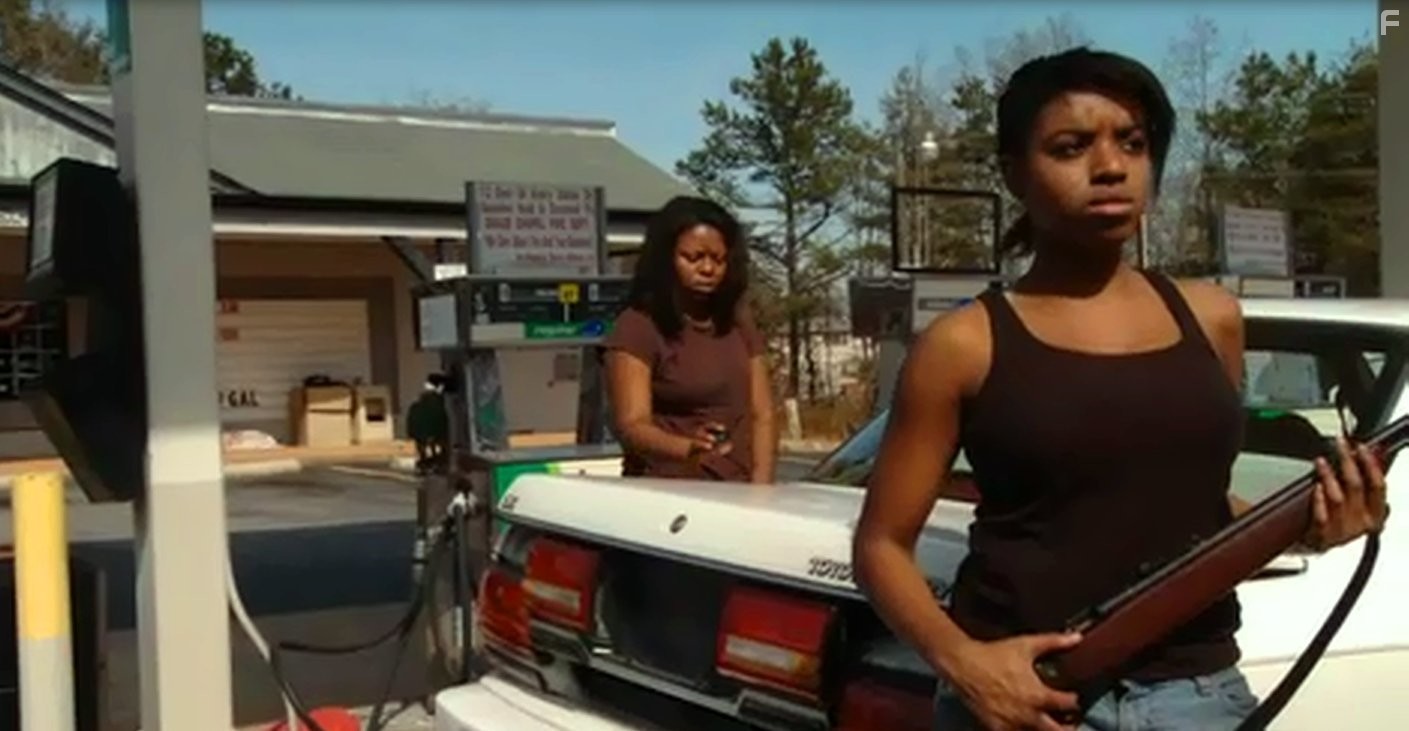 Sisters, Brigot and Nita gas up while guarding each other's six in the zombie sequel "One Last Sunset Redux".
