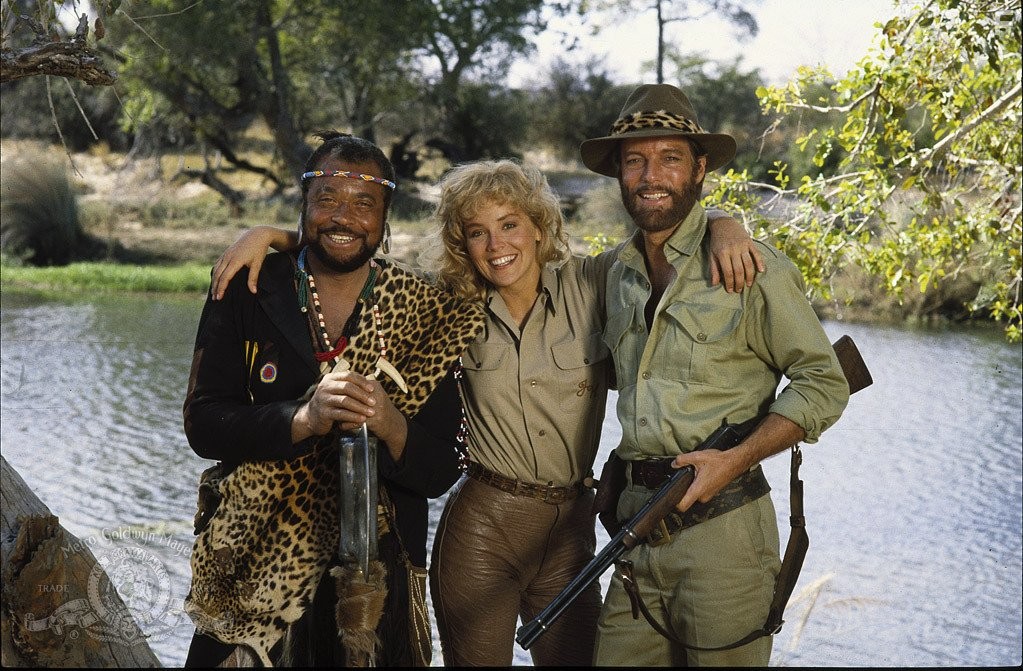 Sharon Stone, Richard Chamberlain, and James Earl Jones in Аллан Куотермейн и потерянный город золота (1986)