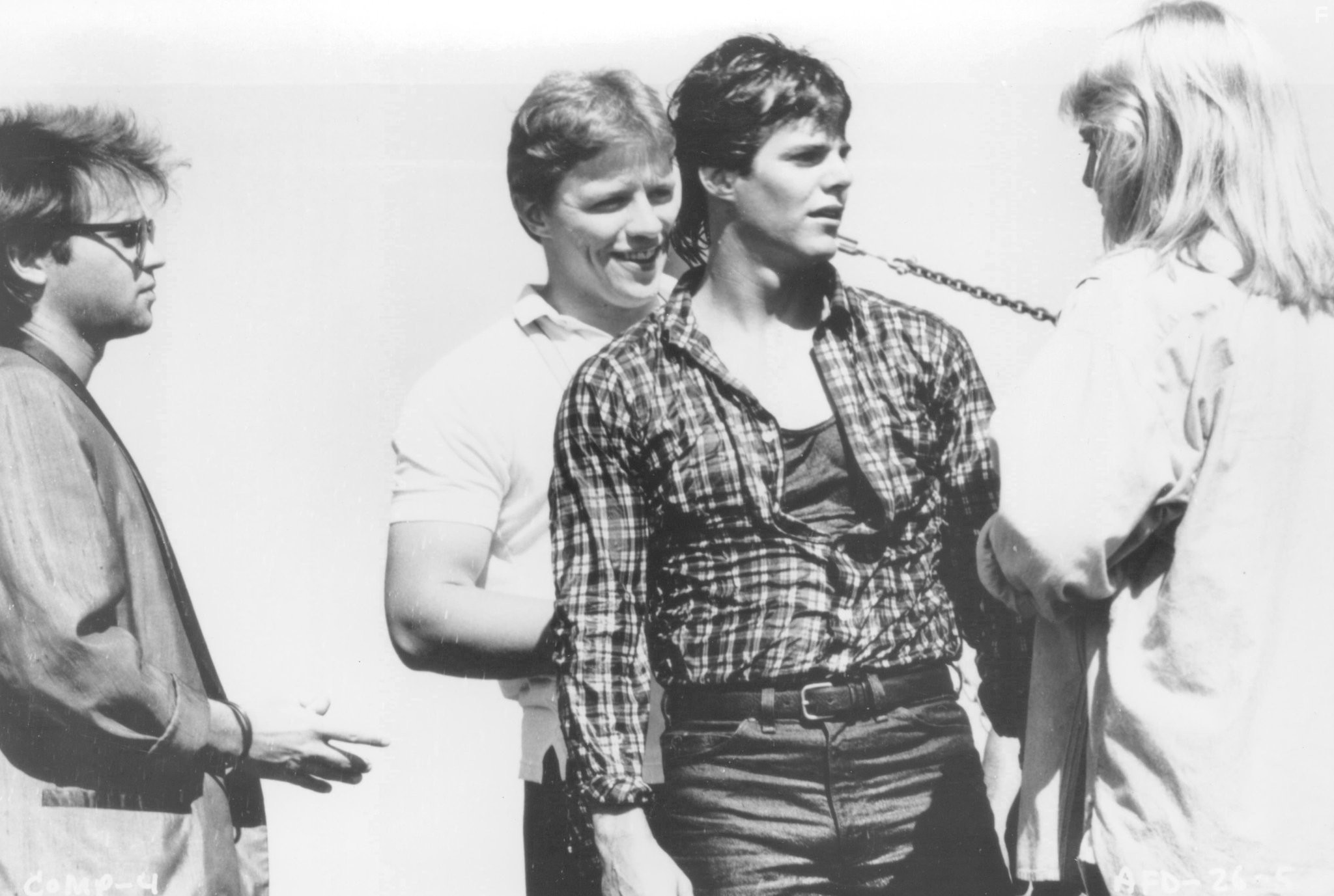 Thomas F. Wilson, Ken Olandt, and Clayton Rohner in День дурака (1986)
