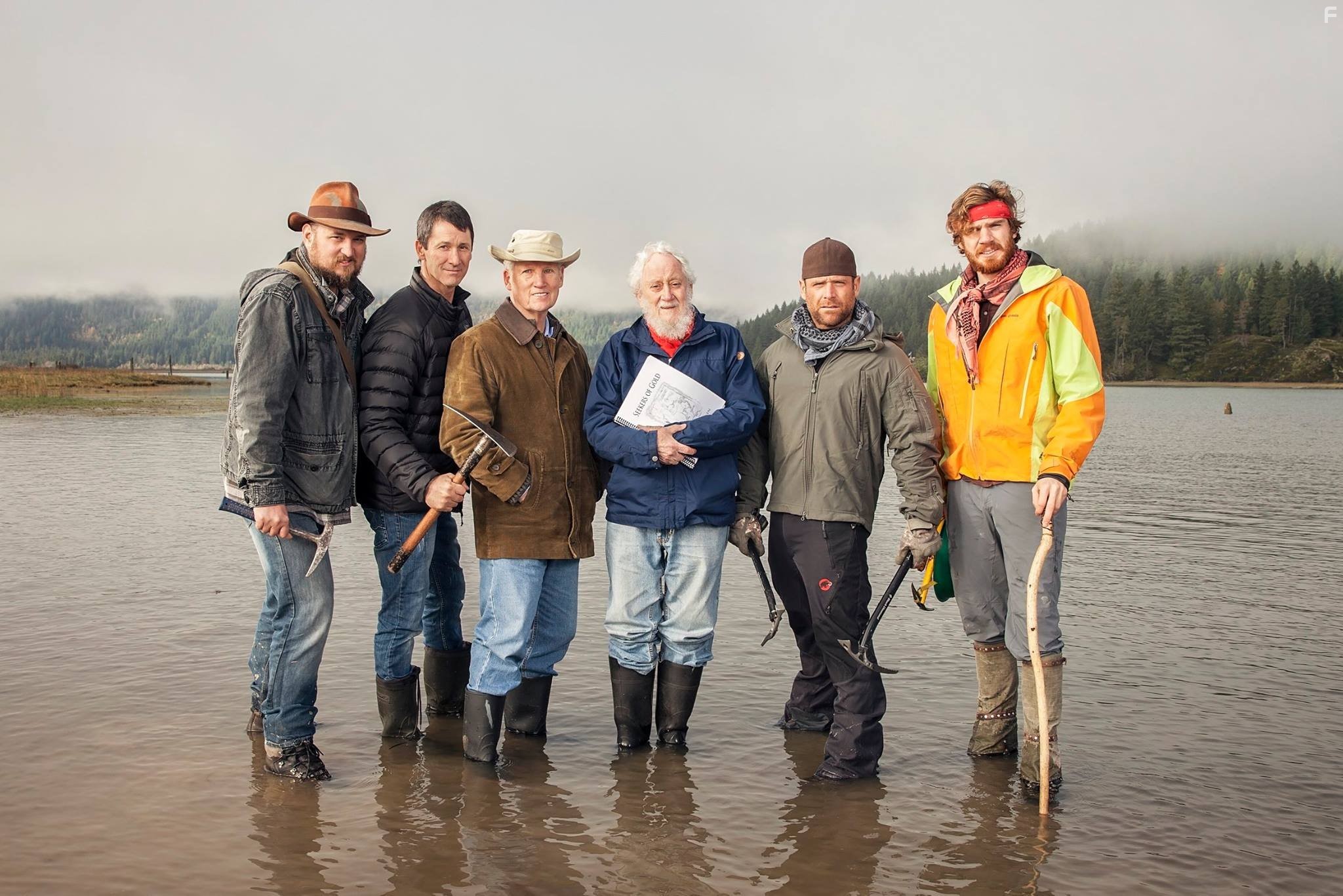 Adam Palmer, Donald Waite, Evan Howard, Daryl Friesen, Danny Gerak, and Fred Braches in Curse of the Frozen Gold (2015)