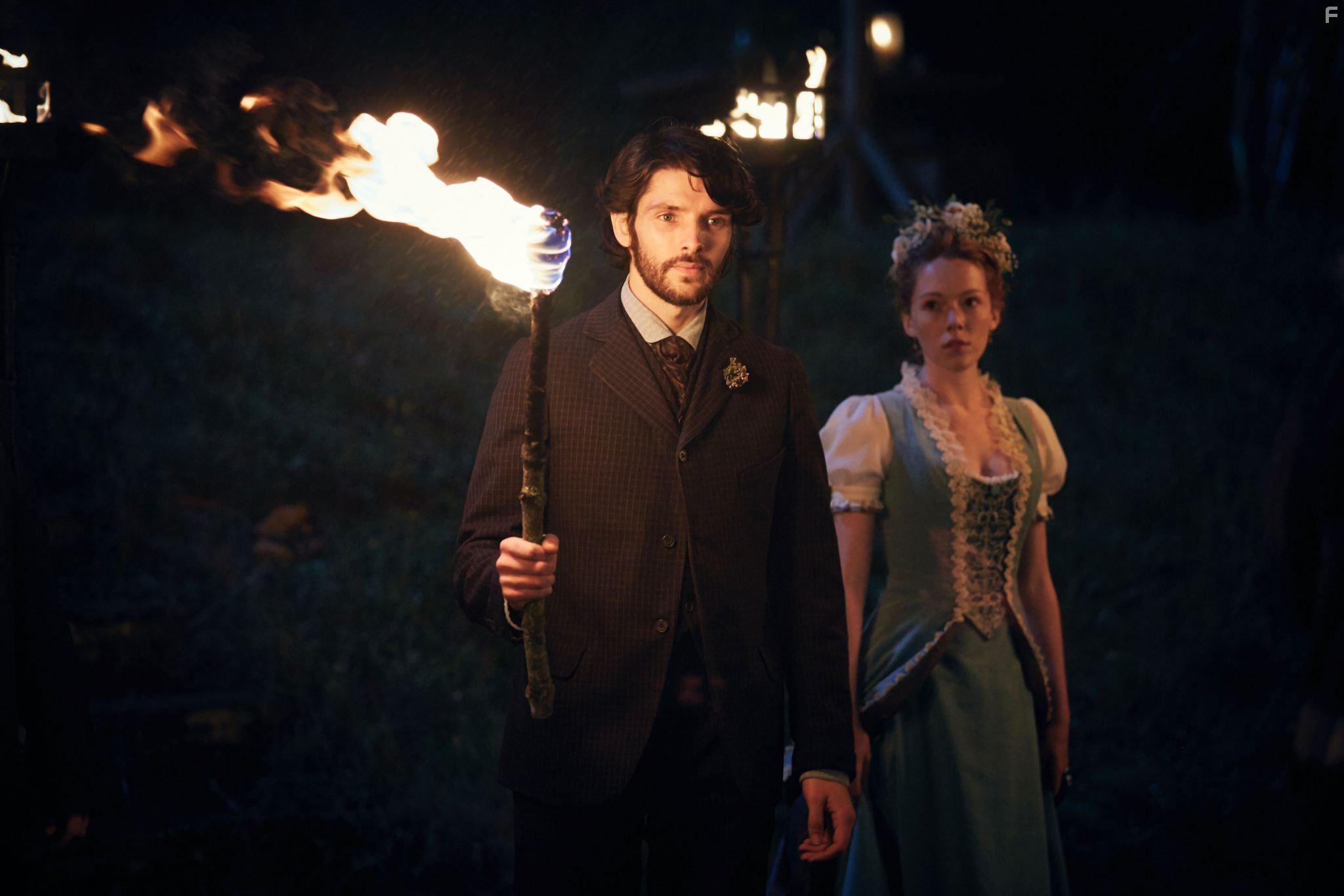 Charlotte Spencer and Colin Morgan in The Living and the Dead (2016)