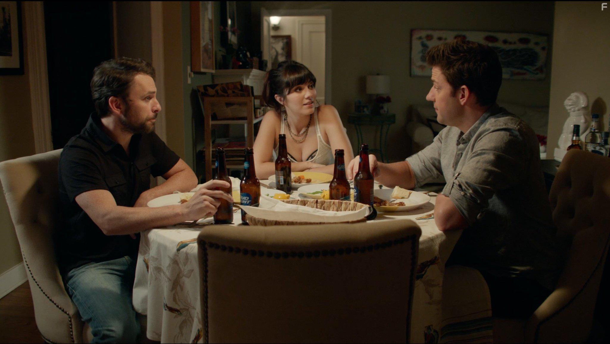 Charlie Day, Mary Elizabeth Winstead, and John Krasinski in The Hollars (2016)