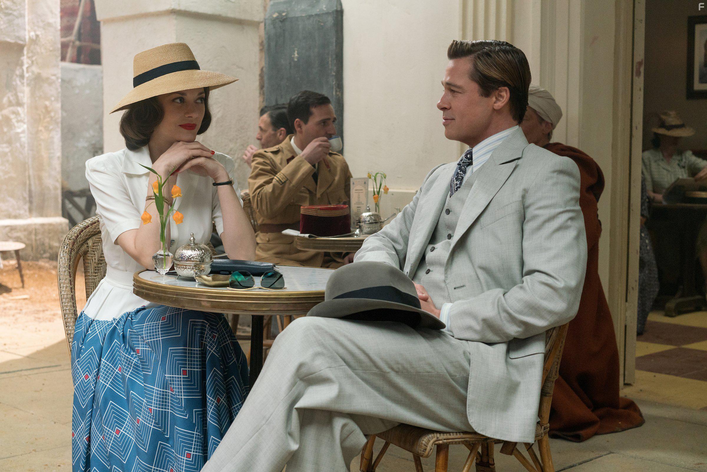 Brad Pitt and Marion Cotillard in Allied (2016)