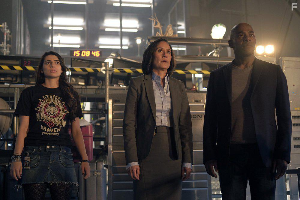 Sakina Jaffrey, Paterson Joseph, Timeless, and Claudia Doumit in Timeless (2016)