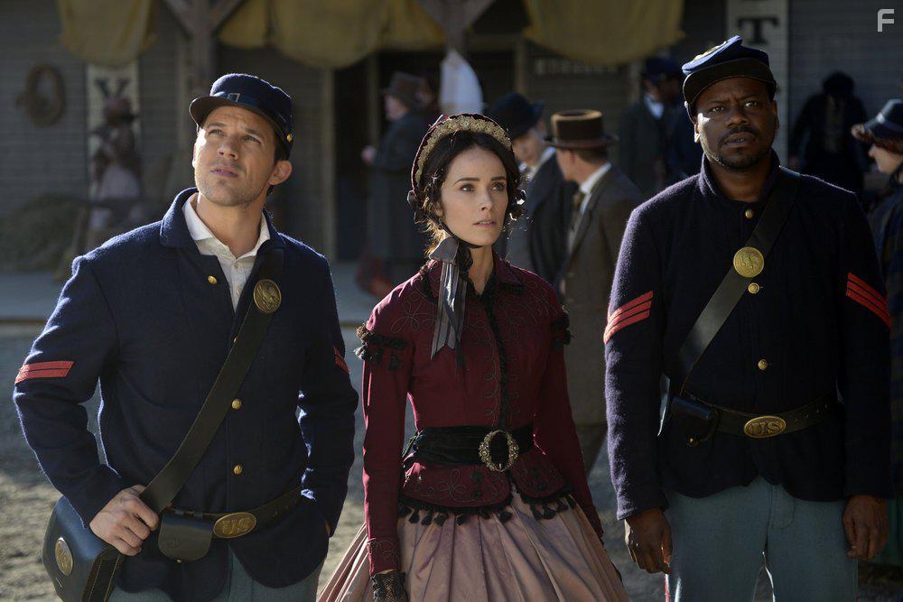 Malcolm Barrett, Abigail Spencer, and Matt Lanter in Timeless (2016)