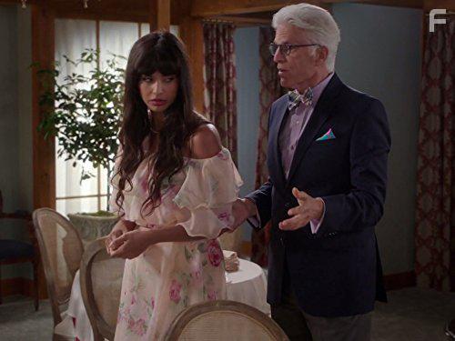 Ted Danson and Jameela Jamil in The Good Place (2016)