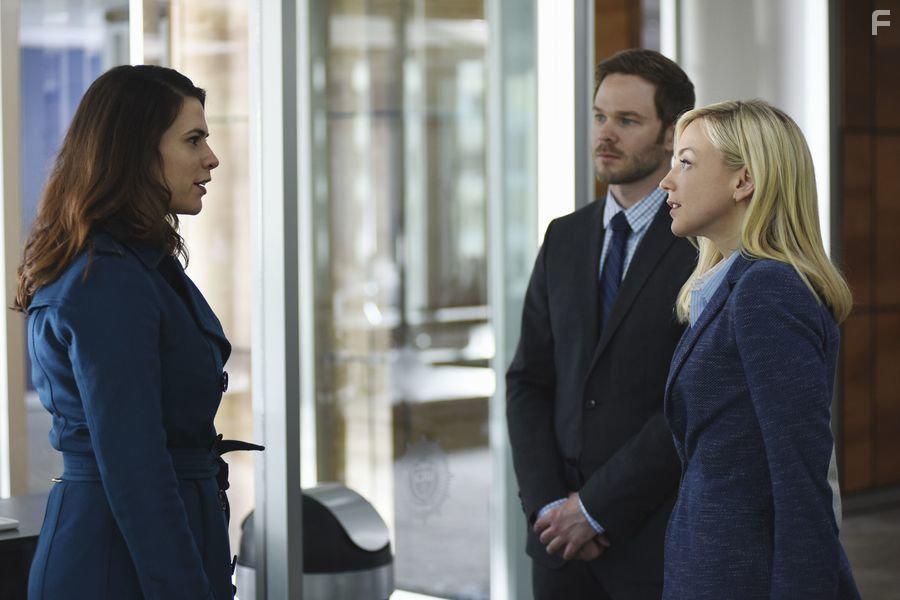 Shawn Ashmore, Hayley Atwell, and Emily Kinney in Conviction (2016)
