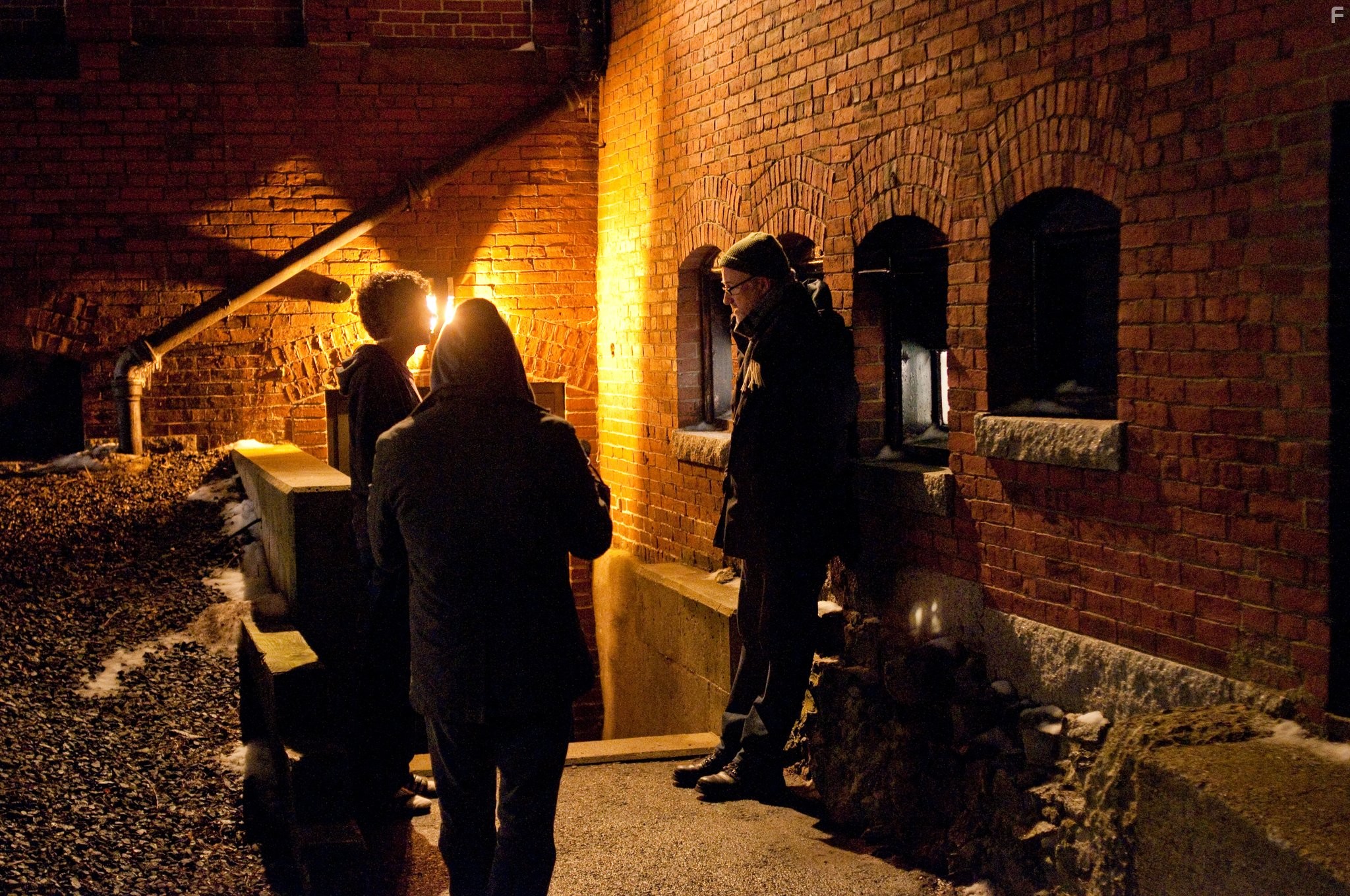 David Fincher and Jesse Eisenberg in Социальная сеть (2010)