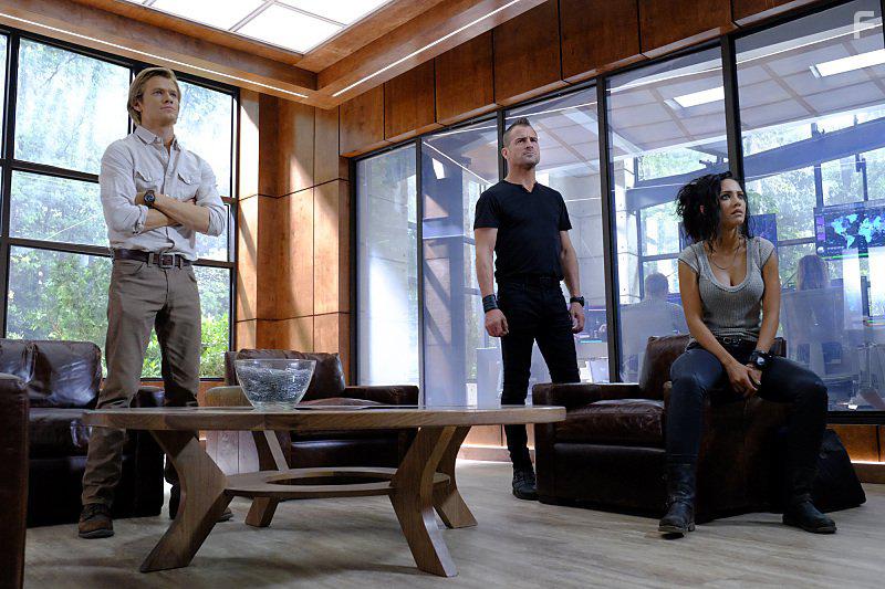 George Eads, Tristin Mays, and Lucas Till in MacGyver (2016)