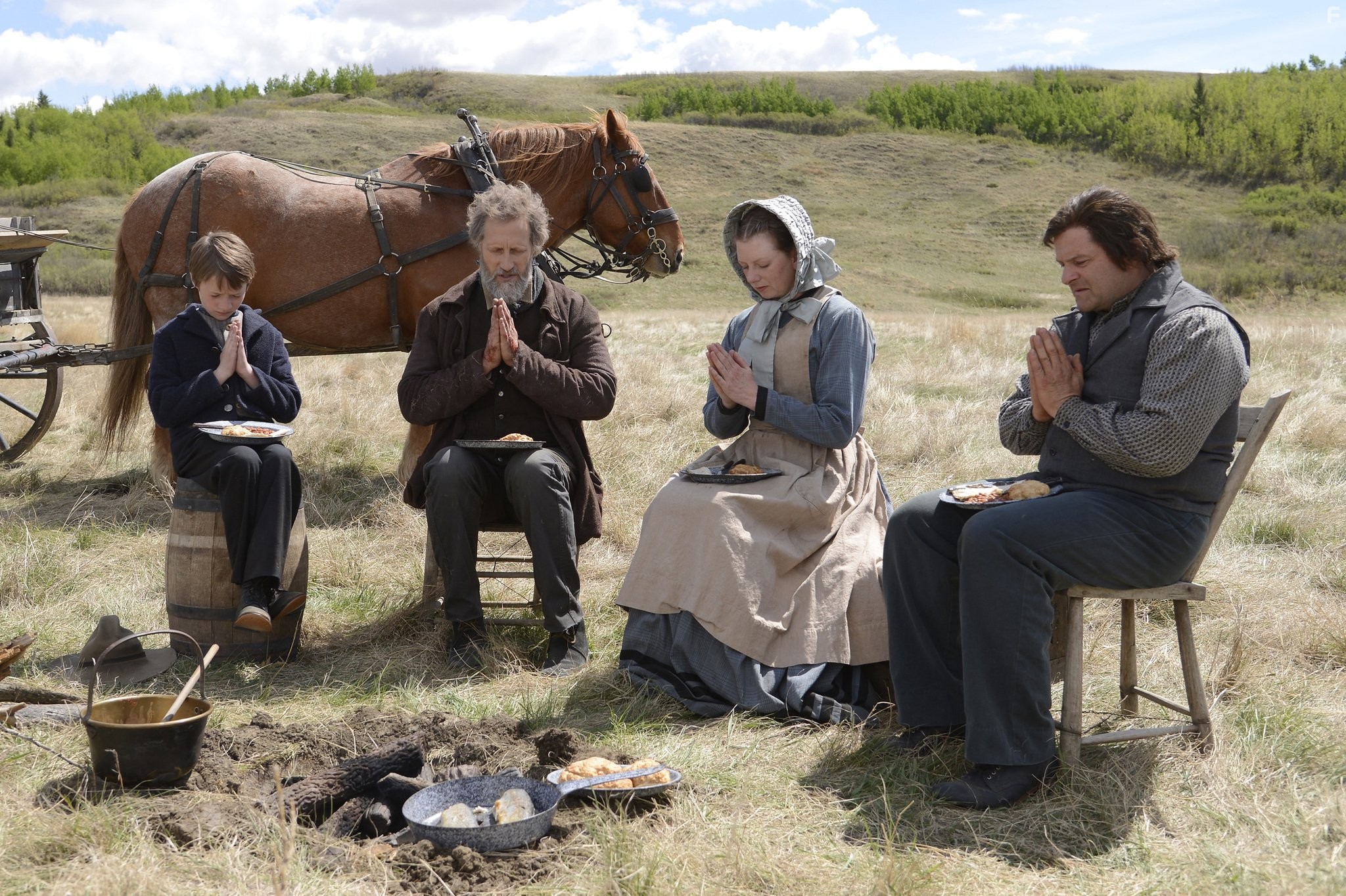 Christopher Heyerdahl, Sean Hoy, Kira Bradley, and Tayden Marks in Ад на колёсах (2011)