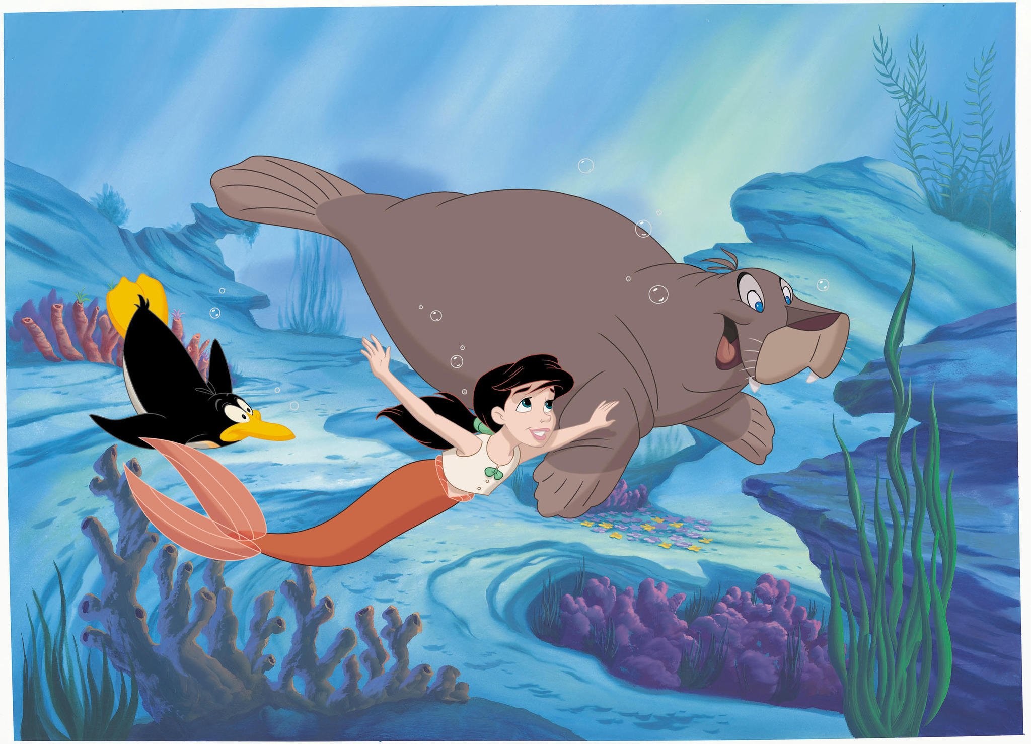 Max Casella, Tara Strong, and Stephen Furst in Русалочка 2: Возвращение в море (2000)