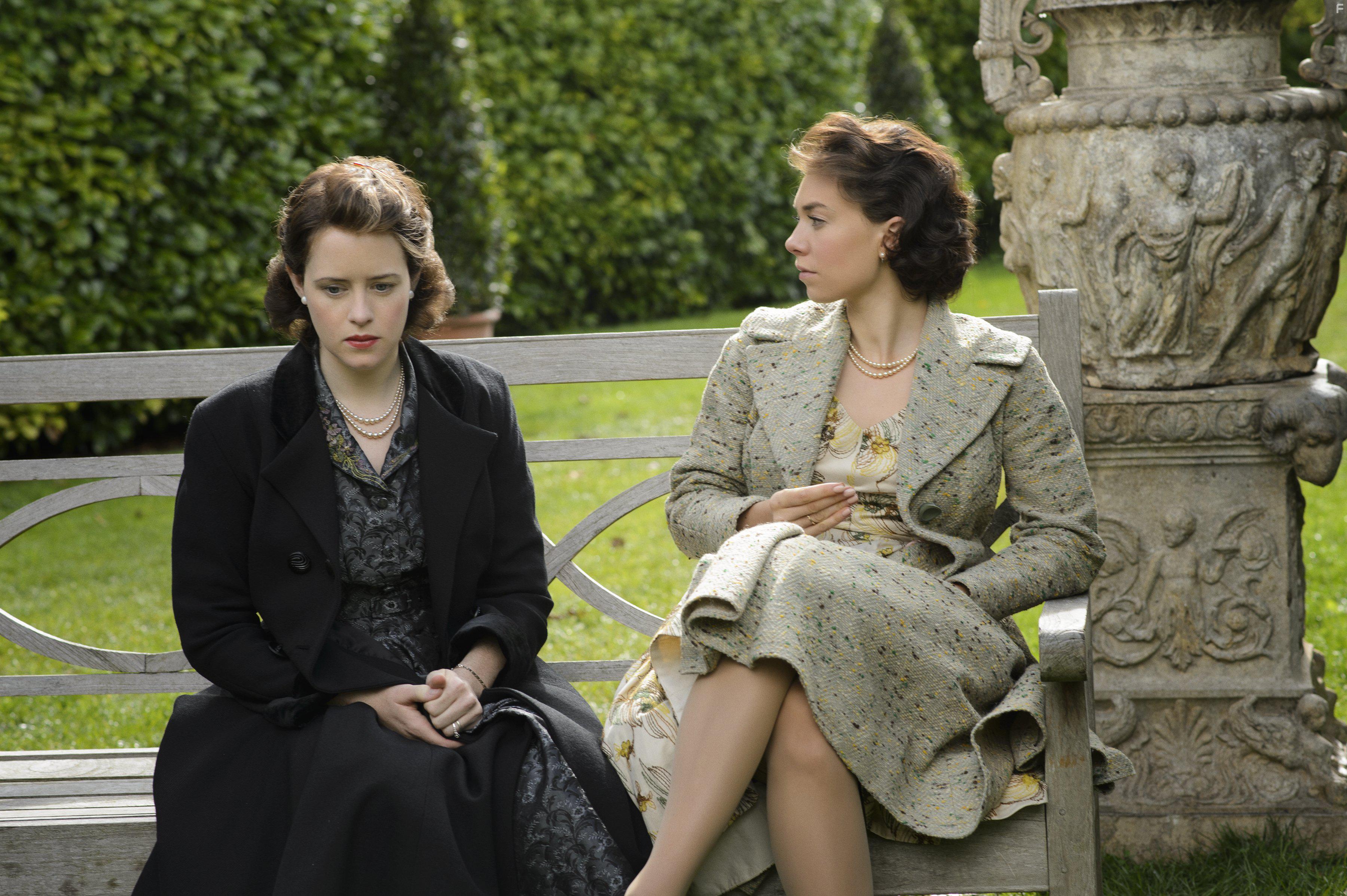 Claire Foy and Vanessa Kirby in The Crown (2016)