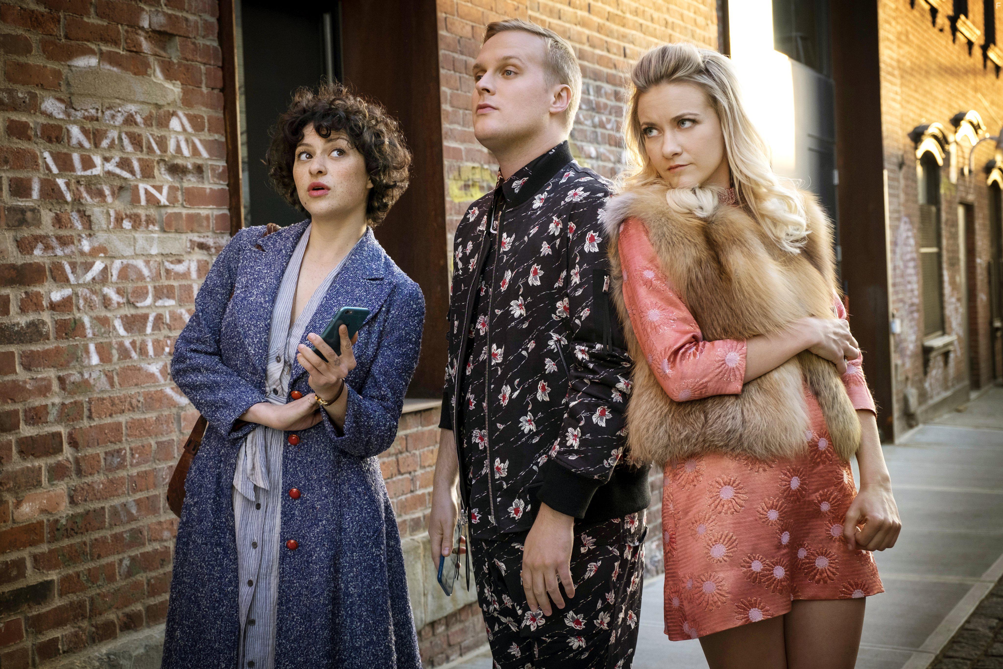 Alia Shawkat, Meredith Hagner, and John Early in Search Party (2016)