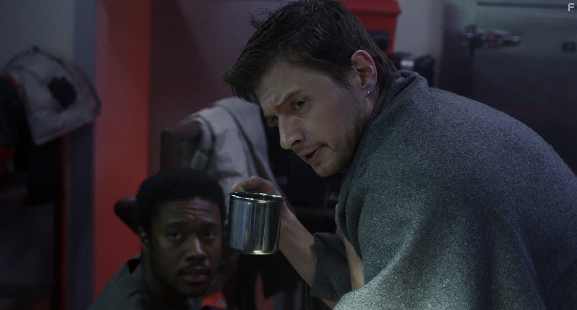 Edward DeRuiter and Shamar Philippe in Ice Sharks (2016)