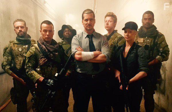 Joey Lawrence, D.C. Douglas, Maryse Mizanin, Dutch-Barre Johnson, Josh Crotty, Akanimo Eyo, and Kyle Butenhoff in Isle of the Dead (2016)