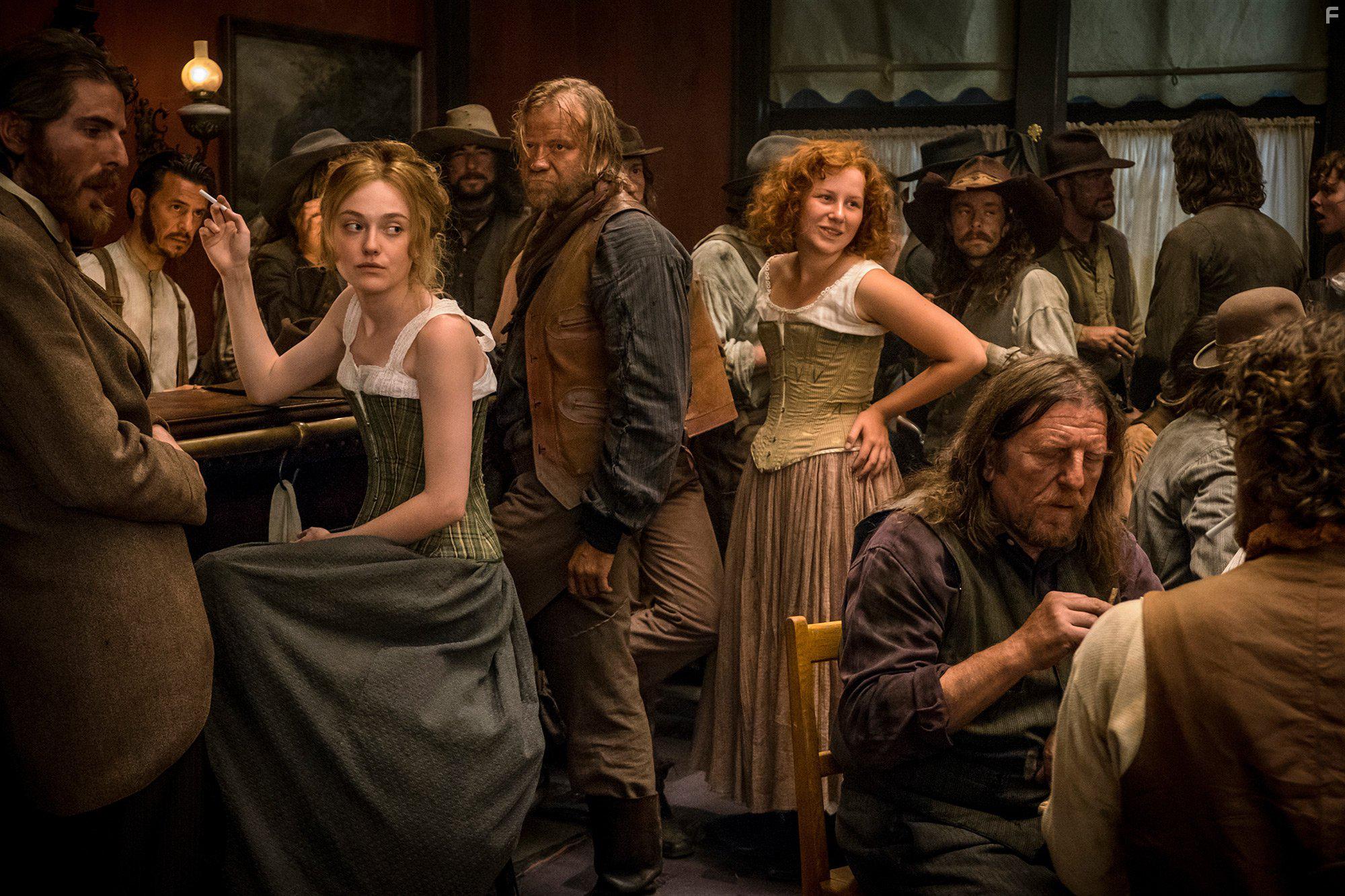 Dakota Fanning and Andrew Harwood Mills in Brimstone (2016)