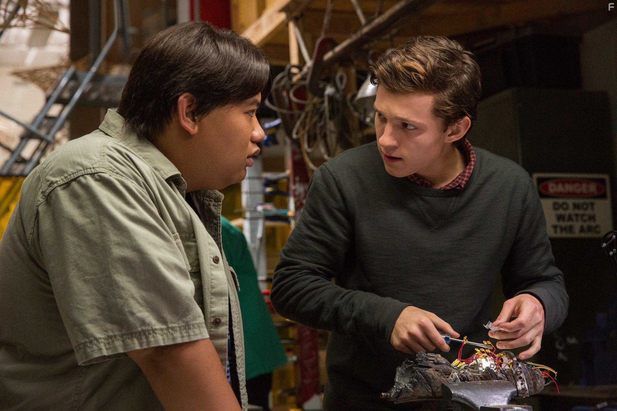 Tom Holland and Jacob Batalon in Spider-Man: Homecoming (2017)