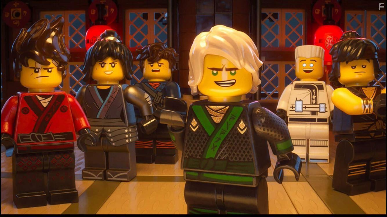 Fred Armisen, Michael Pea, Dave Franco, Zach Woods, Abbi Jacobson, and Kumail Nanjiani in The LEGO NINJAGO Movie (2017)