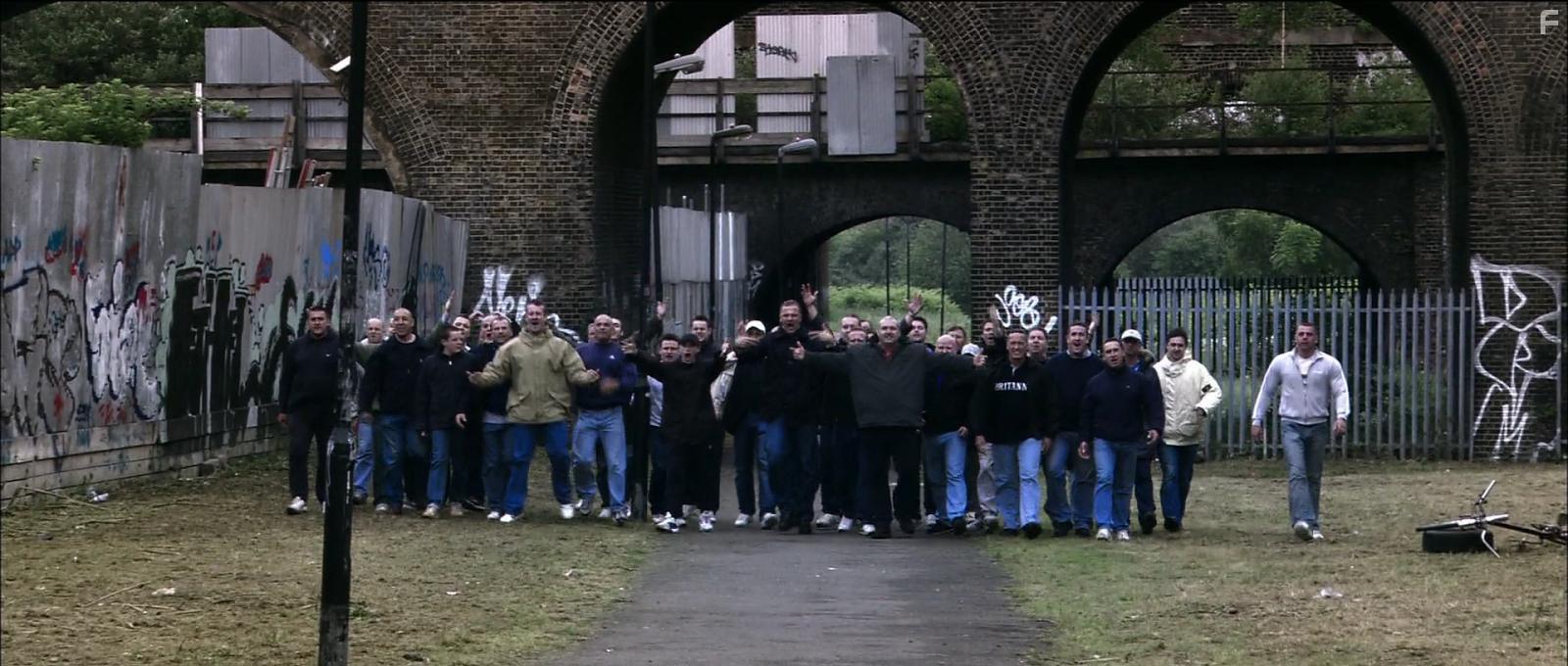 Tony Denham, Frank Harper, and Roland Manookian in The Football Factory (2004)