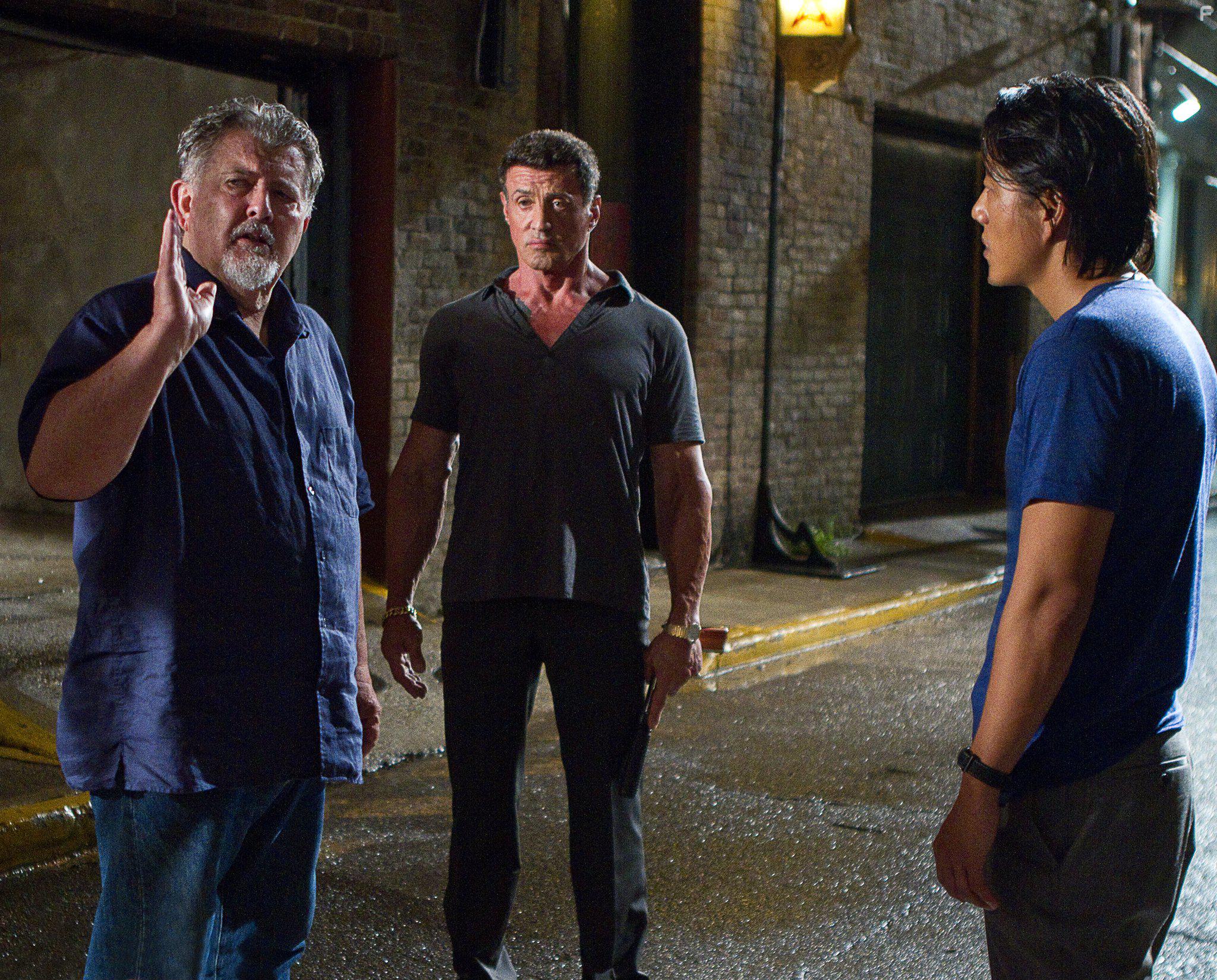 Sylvester Stallone, Walter Hill, and Sung Kang in Bullet to the Head (2012)